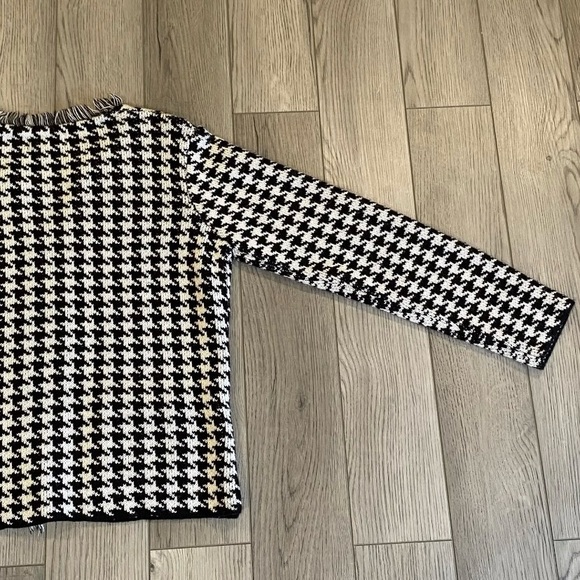 Worthington Sweater Blazer Women’s Size Medium Houndstooth Stretch Fit Jacket - Picture 10 of 15